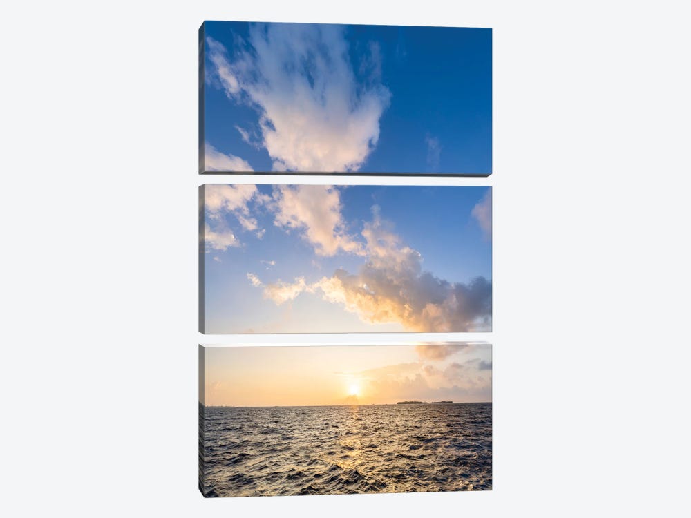 Dramatic Sunset Clouds In The Maldives by Jan Becke 3-piece Canvas Art