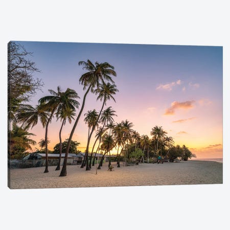 Sunset On The Palm Beach, Maldives Canvas Print #JNB2271} by Jan Becke Canvas Art Print