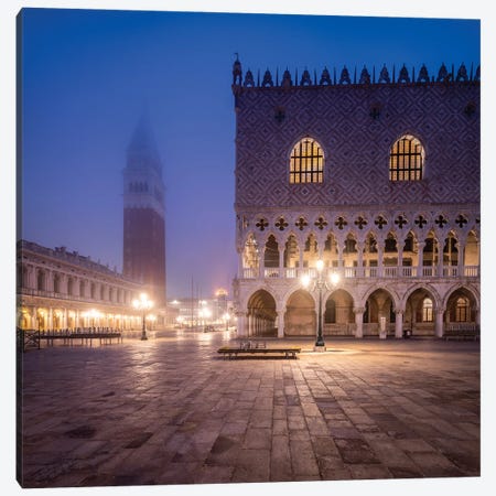 St Mark's Campanile And Doge's Palace Covered In Fog, Venice, Italy Canvas Print #JNB2272} by Jan Becke Canvas Print