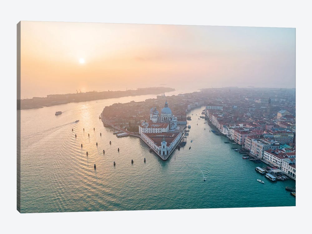 Aerial View Of Venice At Sunset by Jan Becke 1-piece Canvas Print