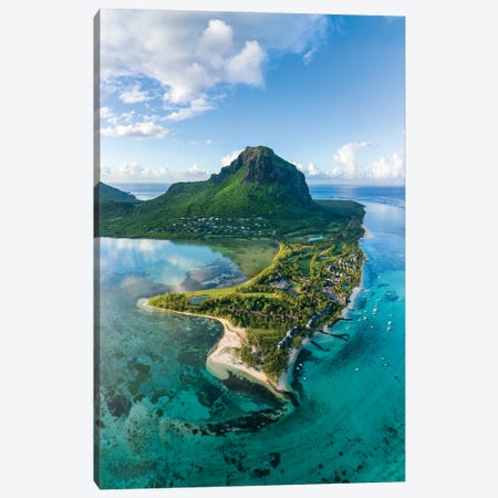 Aerial View Of Le Morne Brabant Mountain On Mauritius Island Canvas Print #JNB2280} by Jan Becke Canvas Wall Art