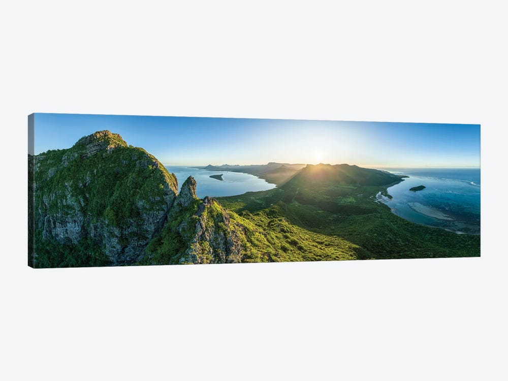 Sunrise Seen From Top Of Le Morne Brabant Mountain On Mauritius Island by Jan Becke 1-piece Canvas Art
