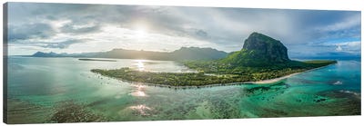 Aerial Panorama Of Mauritius Island At Sunrise Canvas Art Print