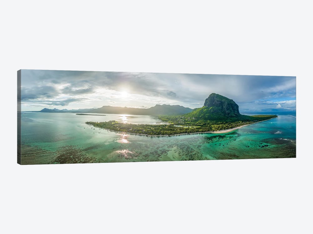 Aerial Panorama Of Mauritius Island At Sunrise by Jan Becke 1-piece Canvas Print