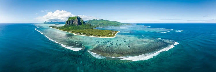 Aerial Panorama Of Mauritius Island In The Indian Ocean