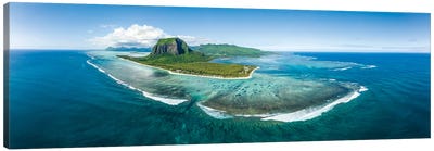 Aerial Panorama Of Mauritius Island In The Indian Ocean Canvas Art Print