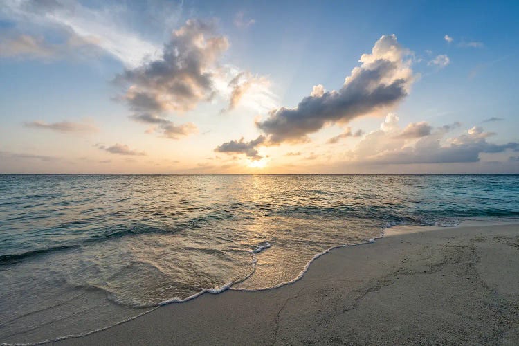 Sunset On The Beach In The Maldives