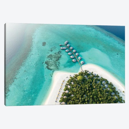 Aerial View Of A Luxury Beach Resort On The Maldives Canvas Print #JNB2289} by Jan Becke Canvas Artwork