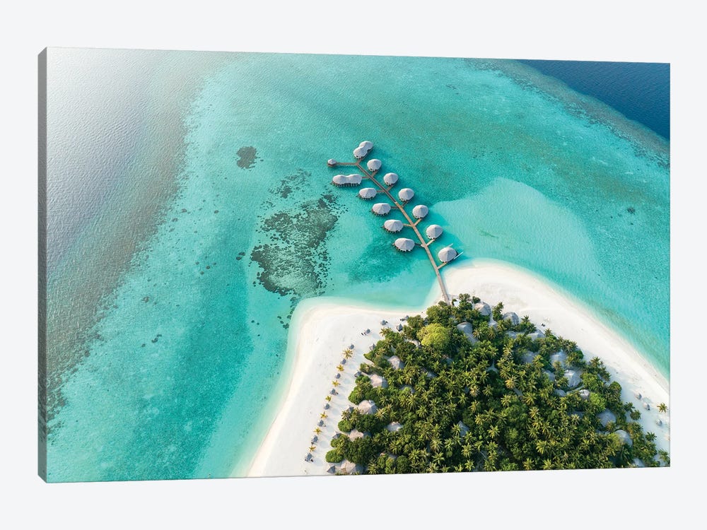 Aerial View Of A Luxury Beach Resort On The Maldives by Jan Becke 1-piece Canvas Art