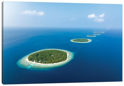 Small Islands In Baa Atoll, Maldives Canvas Art Print - Maldives