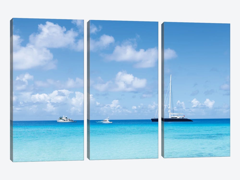 Summer Vacation On A Sailboat In The South Pacific by Jan Becke 3-piece Canvas Wall Art