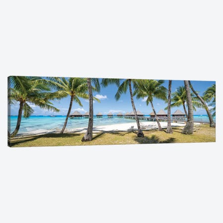 Beach Panorama In French Polynesia Canvas Print #JNB2298} by Jan Becke Canvas Print