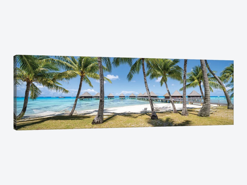 Beach Panorama In French Polynesia by Jan Becke 1-piece Canvas Artwork