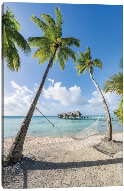 Summer Vacation On A Tropical Island In The South Seas Canvas Art Print - French Polynesia Art