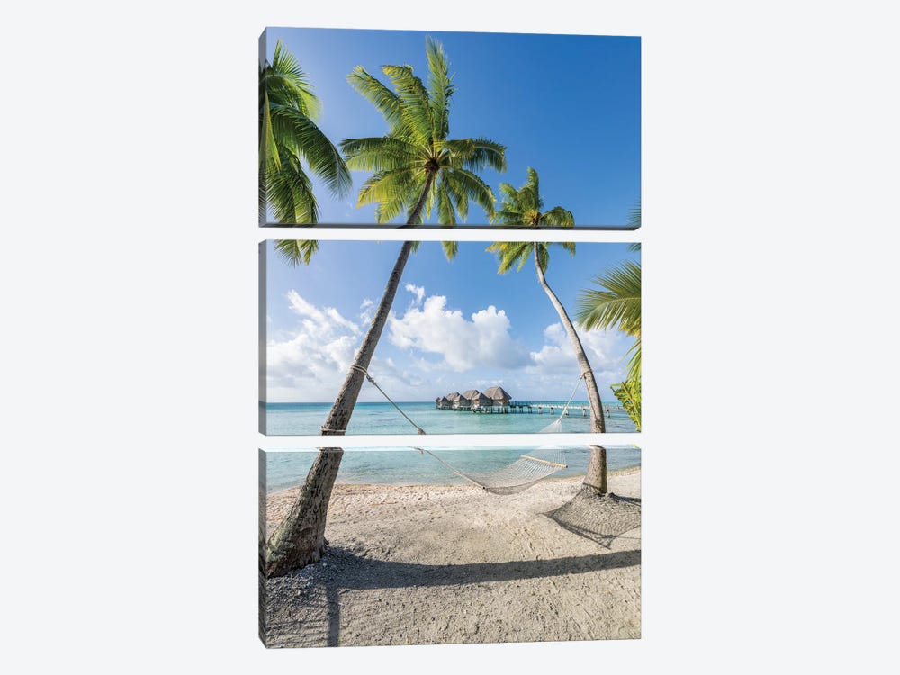 Summer Vacation On A Tropical Island In The South Seas by Jan Becke 3-piece Canvas Print
