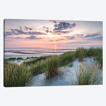 Dune Beach Sunset View Canvas Print #JNB2308} by Jan Becke Art Print