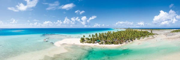 Islands: Aerial Panorama Of The Blue Lagoon, Tikehau Atoll, French Polynesia by Jan Becke