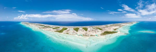 Tuamotus: Aerial Panorama Of The Tikehau Atoll, French Polynesia by Jan Becke