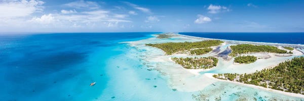 Aerial Beaches: Aerial View Of The Blue Lagoon, Tikehau Atoll, French Polynesia by Jan Becke