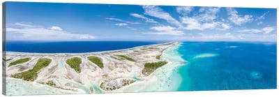 Aerial Panorama Of The Tikehau Atoll In French Polynesia Canvas Art Print