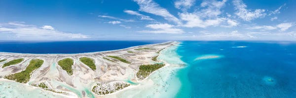 Tuamotus: Aerial Panorama Of The Tikehau Atoll In French Polynesia by Jan Becke