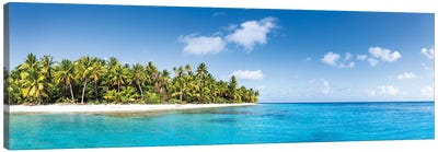 Tropical Island Panorama, South Seas, French Polynesia Canvas Art Print - Island Art