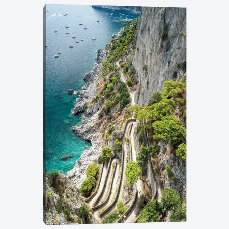 Historic Via Krupp Footpath, Capri Island, Italy Canvas Print #JNB2327} by Jan Becke Canvas Artwork