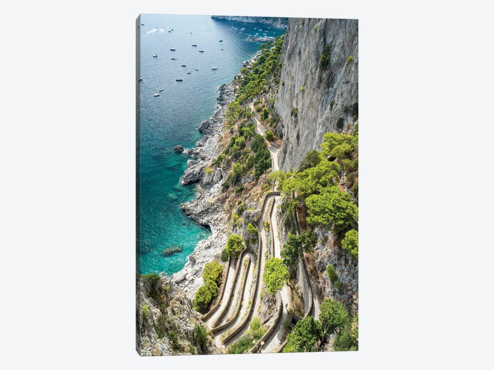 Historic Via Krupp Footpath, Capri Island, Italy by Jan Becke 1-piece Canvas Print