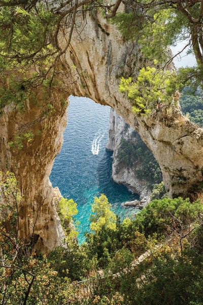 Arco Naturale On The Island Of Capri, Italy by Jan Becke framed canvas print