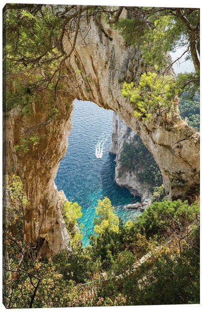 Arco Naturale On The Island Of Capri, Italy Canvas Art Print - La Dolce Vita