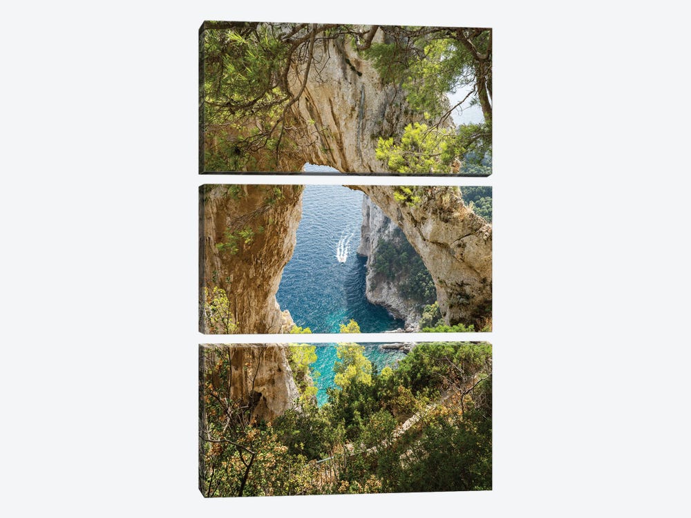 Arco Naturale On The Island Of Capri, Italy by Jan Becke 3-piece Canvas Artwork