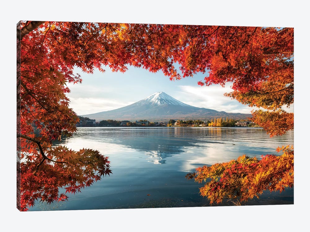 Mount Fuji At Lake Kawaguchiko During Autumn Season by Jan Becke 1-piece Canvas Art Print