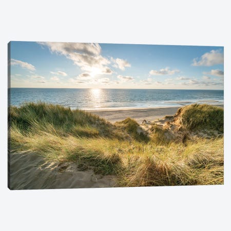 Dune Landscape Near The Sea At Sunset Canvas Print #JNB2335} by Jan Becke Canvas Print