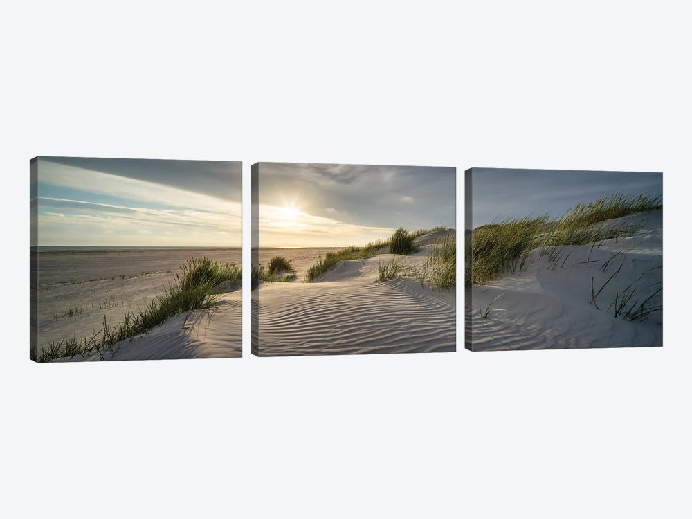 Sunset At The Dune Beach II by Jan Becke 3-piece Canvas Artwork