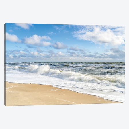 Stormy Weather At The Beach Canvas Print #JNB2351} by Jan Becke Canvas Art