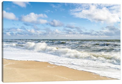 Stormy Weather At The Beach Canvas Art Print - Jan Becke