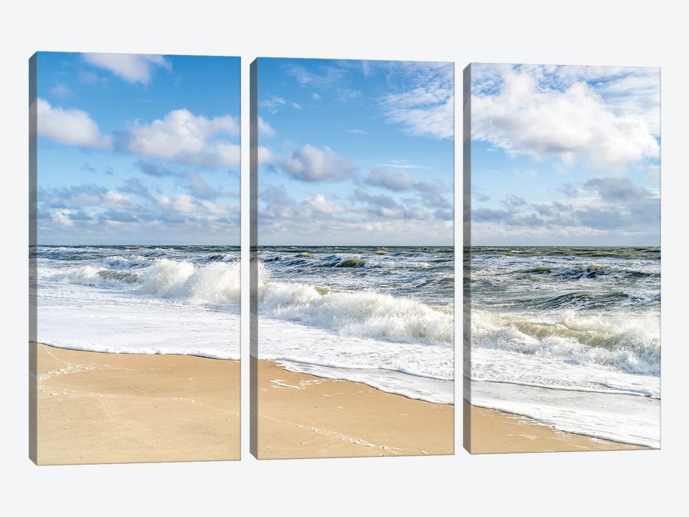 Stormy Weather At The Beach by Jan Becke 3-piece Canvas Artwork
