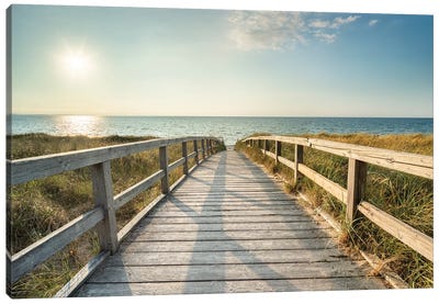 Pathway To The Beach Canvas Art Print - Nautical Scenic Photography