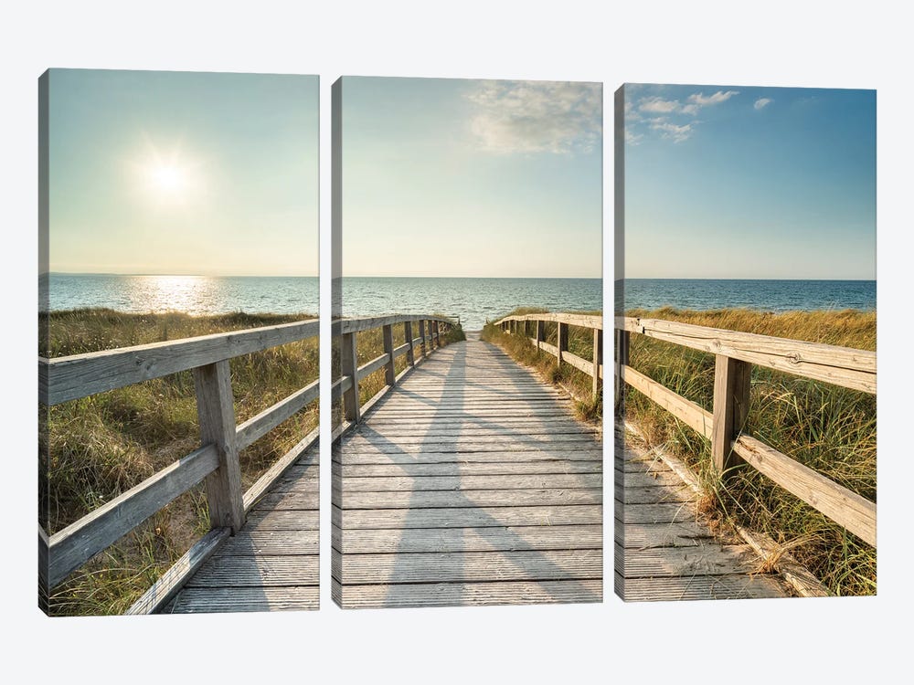 Pathway To The Beach by Jan Becke 3-piece Canvas Wall Art