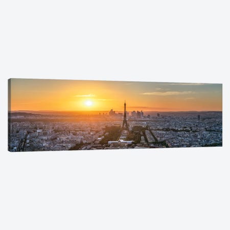 Paris Skyline Panorama At Sunset In Summer Canvas Print #JNB2355} by Jan Becke Canvas Print