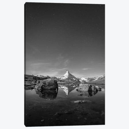 Stellisee And Matterhorn In Black And White Canvas Print #JNB235} by Jan Becke Canvas Print