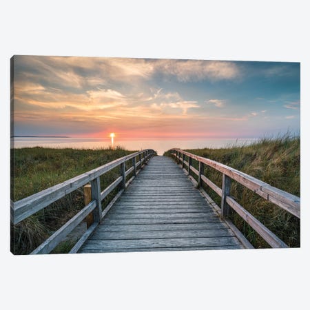 Wooden Pathway To The Beach Canvas Print #JNB2361} by Jan Becke Art Print
