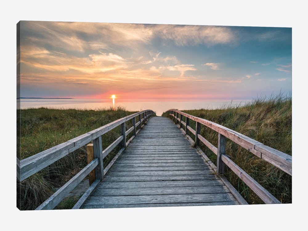 Wooden Pathway To The Beach by Jan Becke 1-piece Canvas Art Print