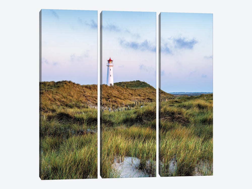 Lighthouse At The Dune Beach, North Sea Coast, Schleswig-Holstein, Sylt, Germany by Jan Becke 3-piece Canvas Art