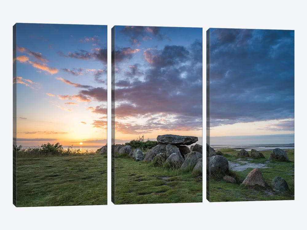 Megalithic Tomb Harhoog In Keitum, Sylt, Schleswig-Holstein, Germany by Jan Becke 3-piece Canvas Print