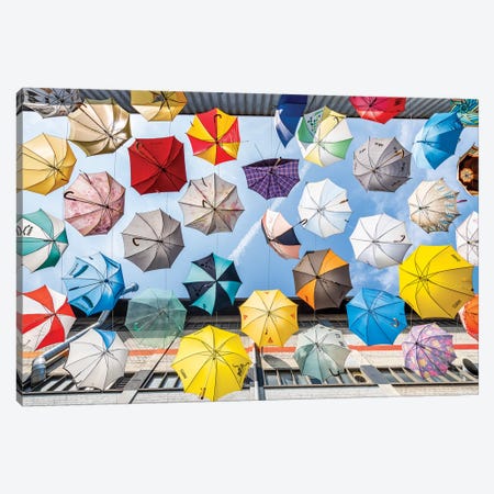 Colourful Umbrellas Canvas Print #JNB237} by Jan Becke Canvas Art Print