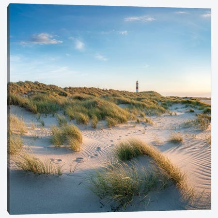 Lighthouse On The Dune Beach, North Sea Coast, Sylt Island, Germany Canvas Print #JNB2380} by Jan Becke Canvas Art Print