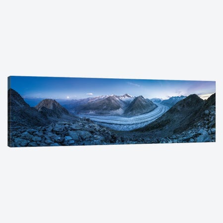 Aletsch Glacier At Night, Swiss Alps, Valais, Switzerland Canvas Print #JNB2382} by Jan Becke Canvas Art Print