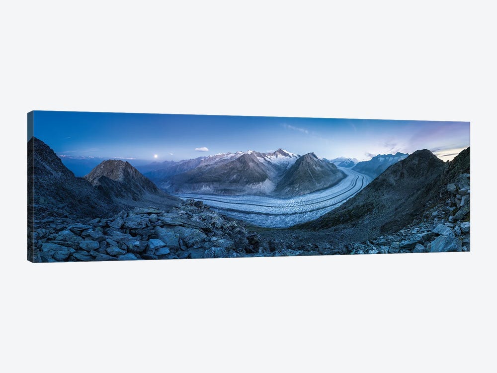 Aletsch Glacier At Night, Swiss Alps, Valais, Switzerland by Jan Becke 1-piece Canvas Artwork