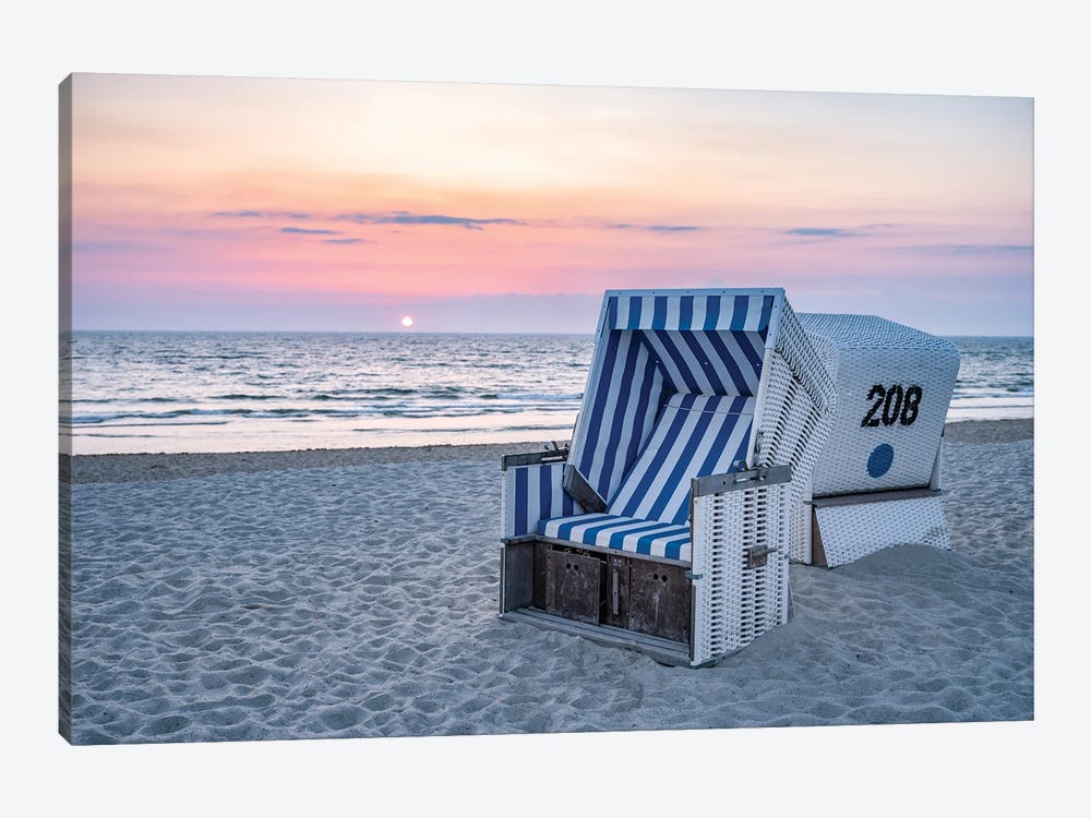 Sunset At The North Sea Coast, Germany 1-piece Art Print